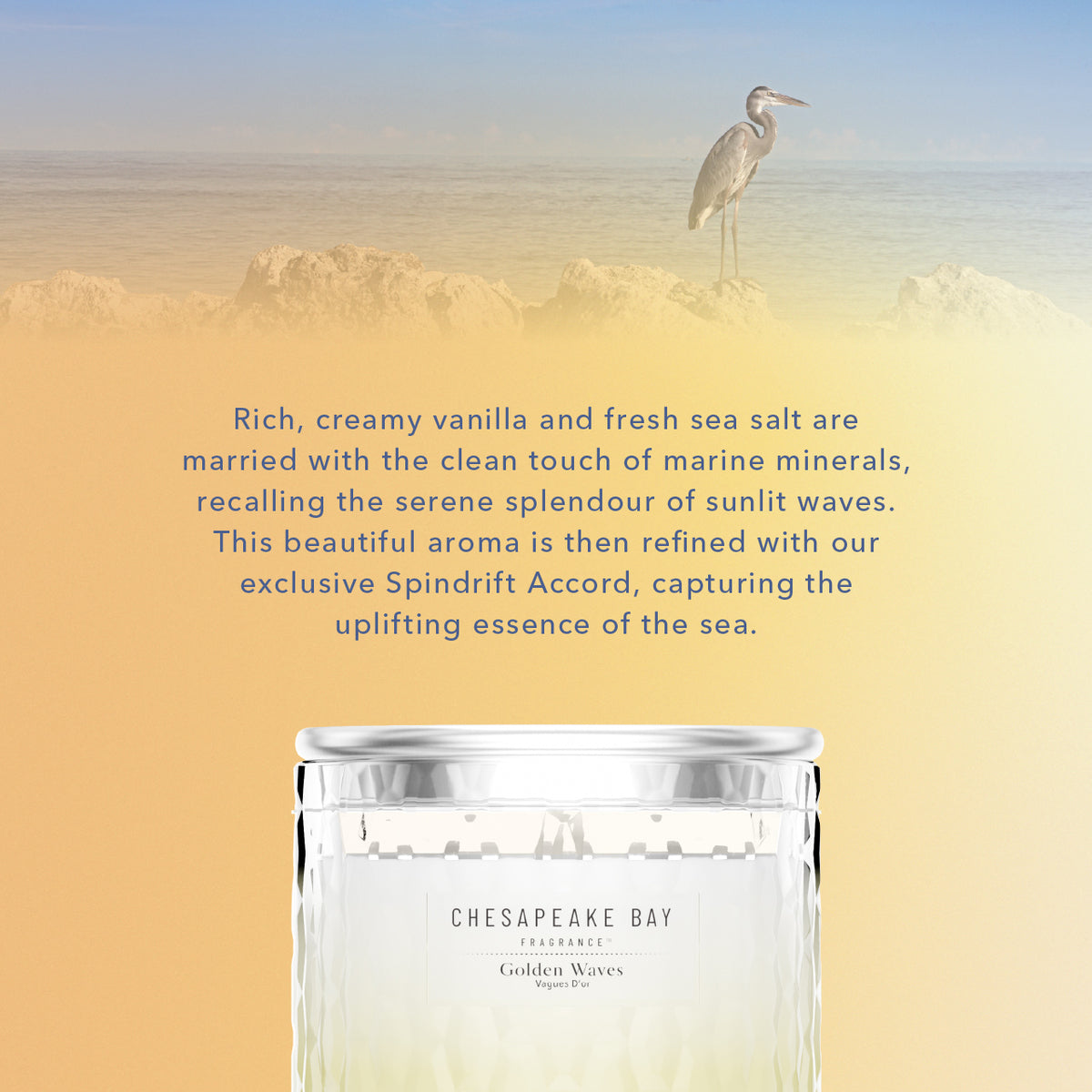 Golden Waves Chesapeake Bay Small Candle