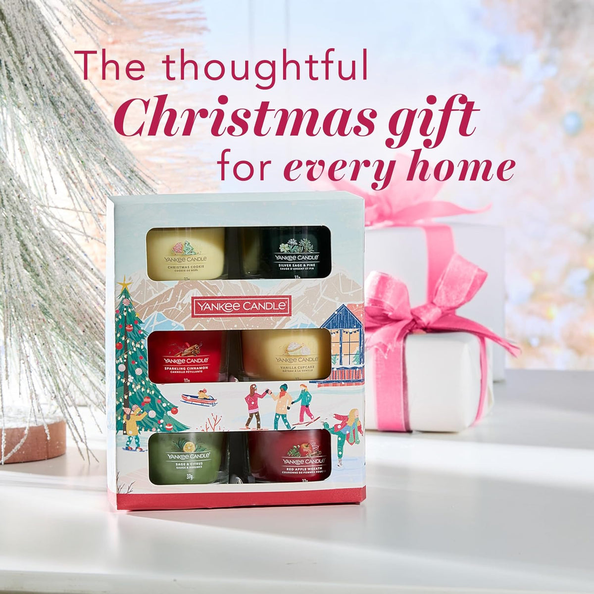 6 Pack Christmas Mini Candle Gift Set - Gift Sale