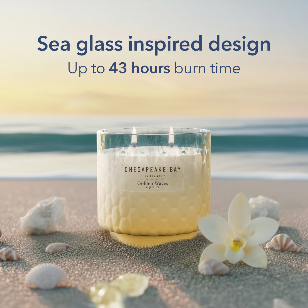 Golden Waves Chesapeake Bay Large Candle