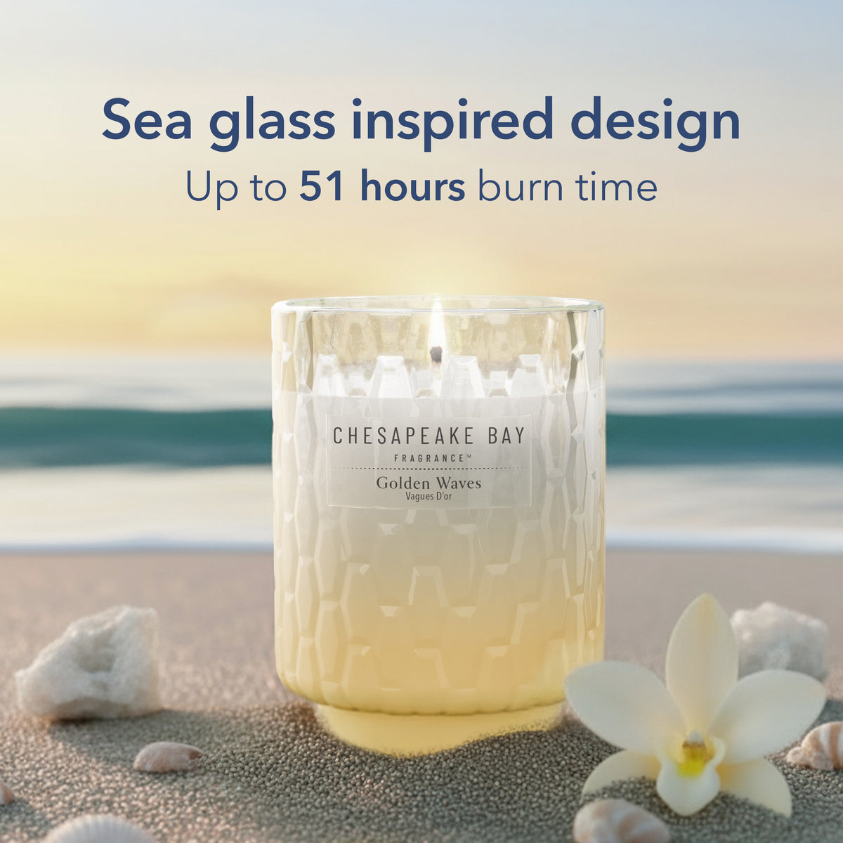 Golden Waves Chesapeake Bay Medium Candle