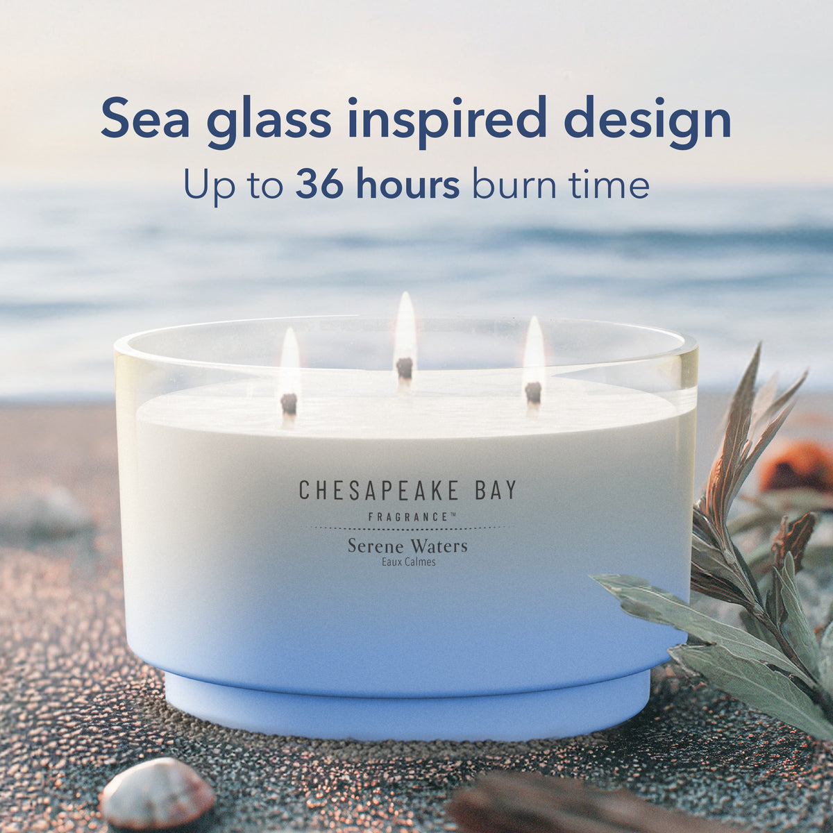Serene Waters Chesapeake Bay 3 Wick Smooth Glass Tumbler