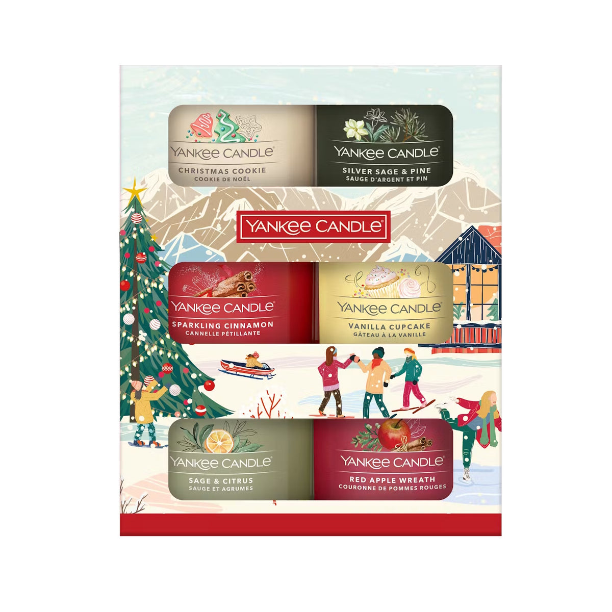 6 Pack Christmas Mini Candle Gift Set - Gift Sale