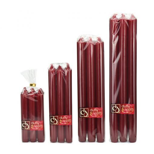 Duffy & Scott Dinner Candle Pk 6 - Claret 15 Inch
