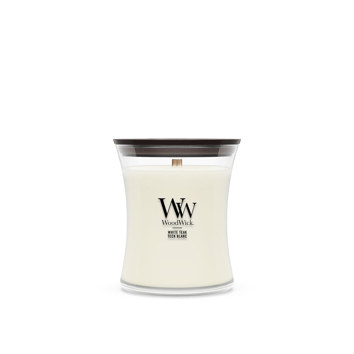 White Teak WoodWick Medium Hourglass Candle