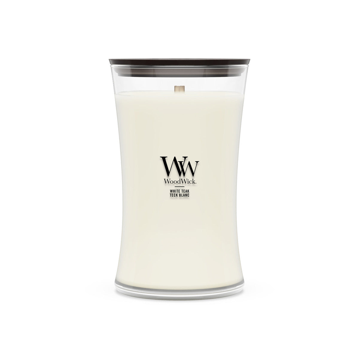 White Teak WoodWick Large Hourglass Candle