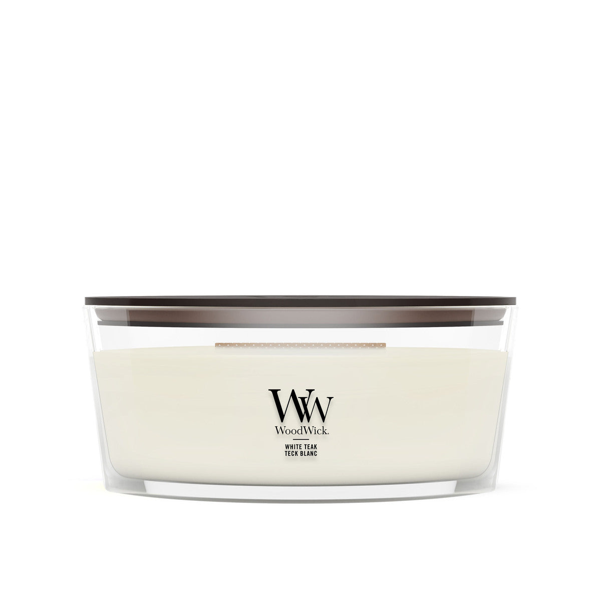 White Teak WoodWick Ellipse Candle