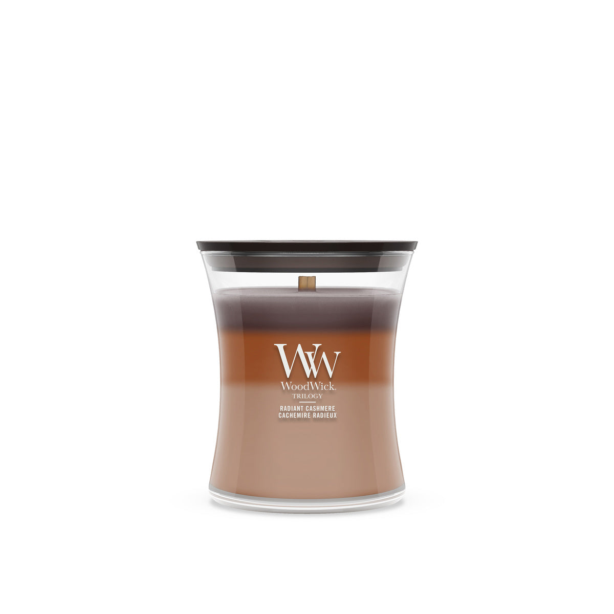 Radiant Cashmere WoodWick Trilogy Medium Hourglass Candle