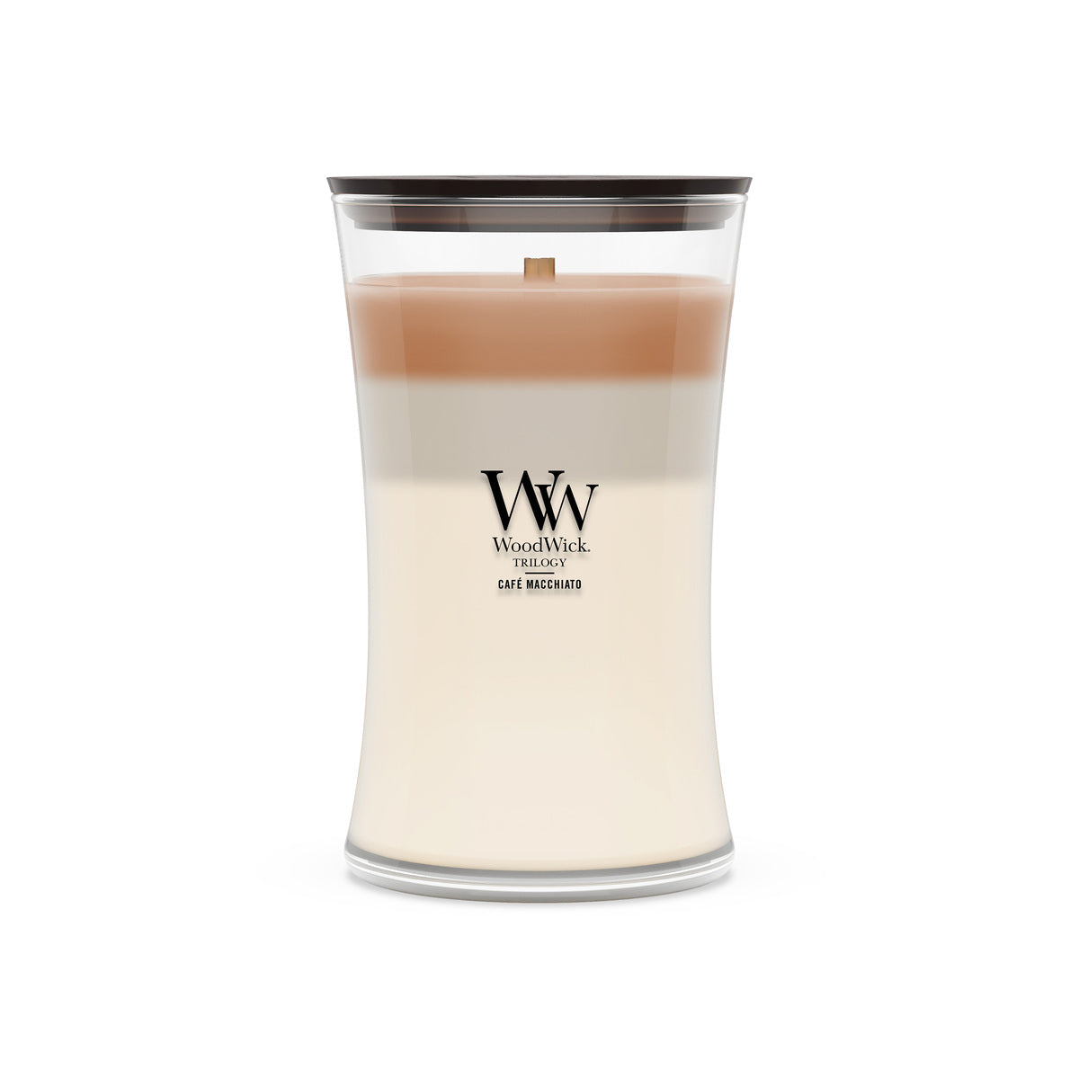 Café Macchiato WoodWick Trilogy Large Hourglass Candle