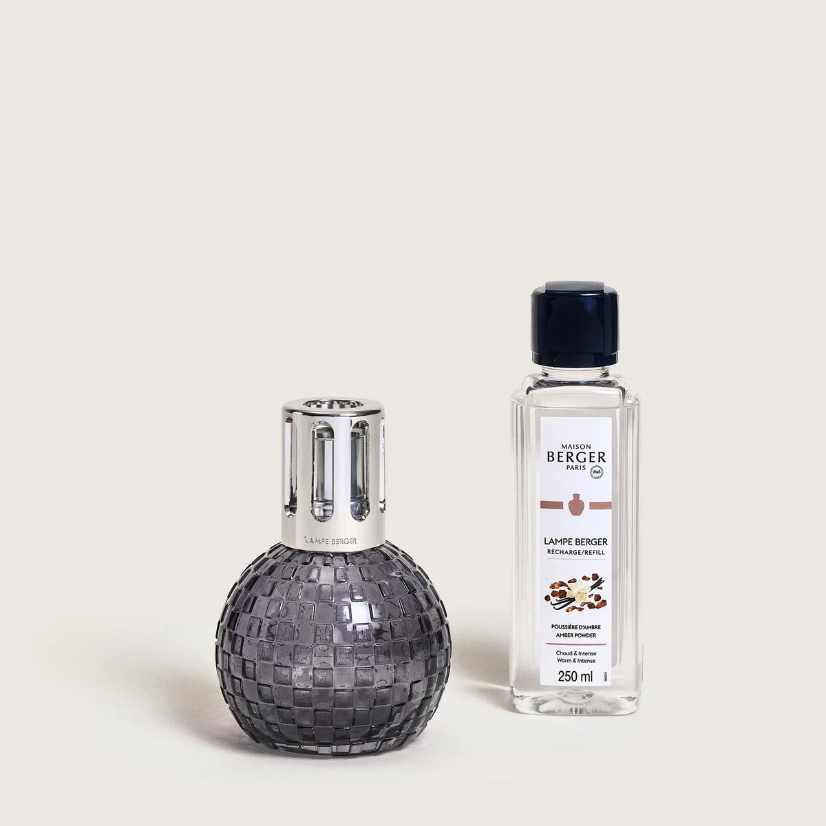Grey Disco Lamp Berger Set with Amber Powder Fragrance