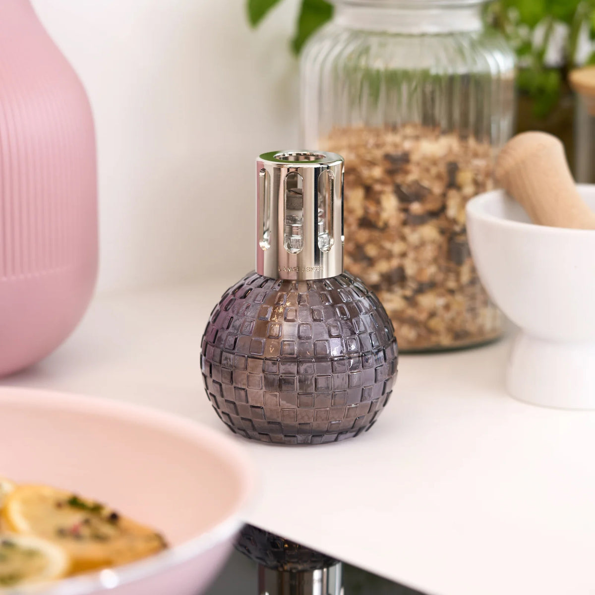 Grey Disco Lamp Berger Set with Amber Powder Fragrance