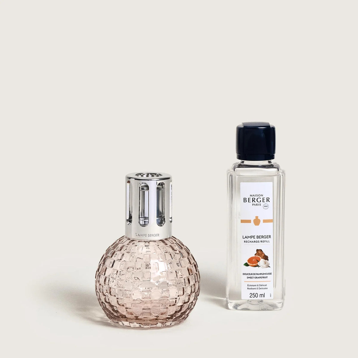 Rose Pink Disco Lamp Berger Set with Sweet Grapefruit Fragrance