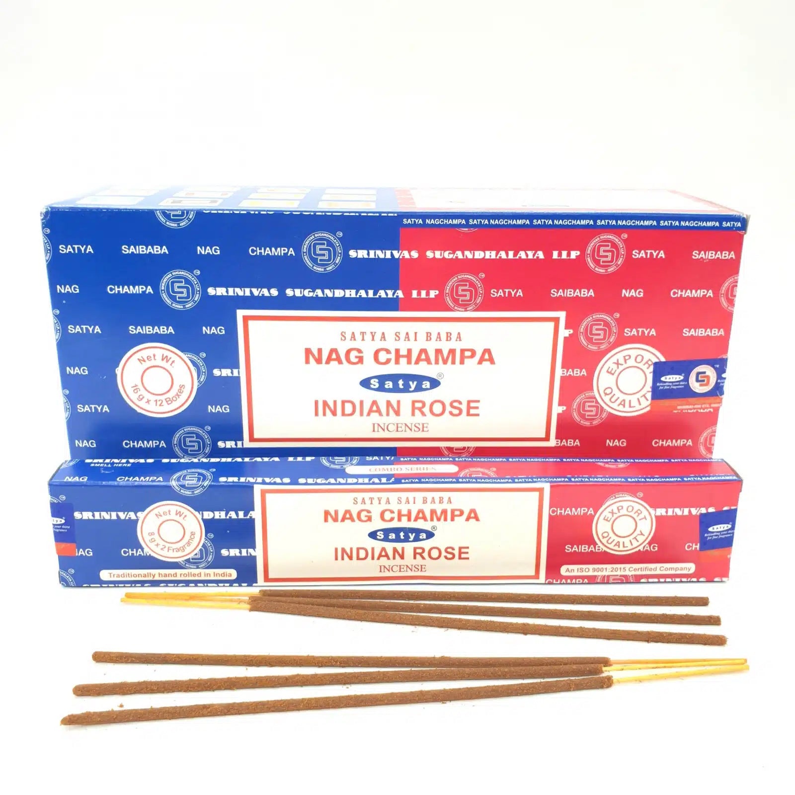 Satya Incense Sticks Duo Pack - Nag Champa & Indian Rose