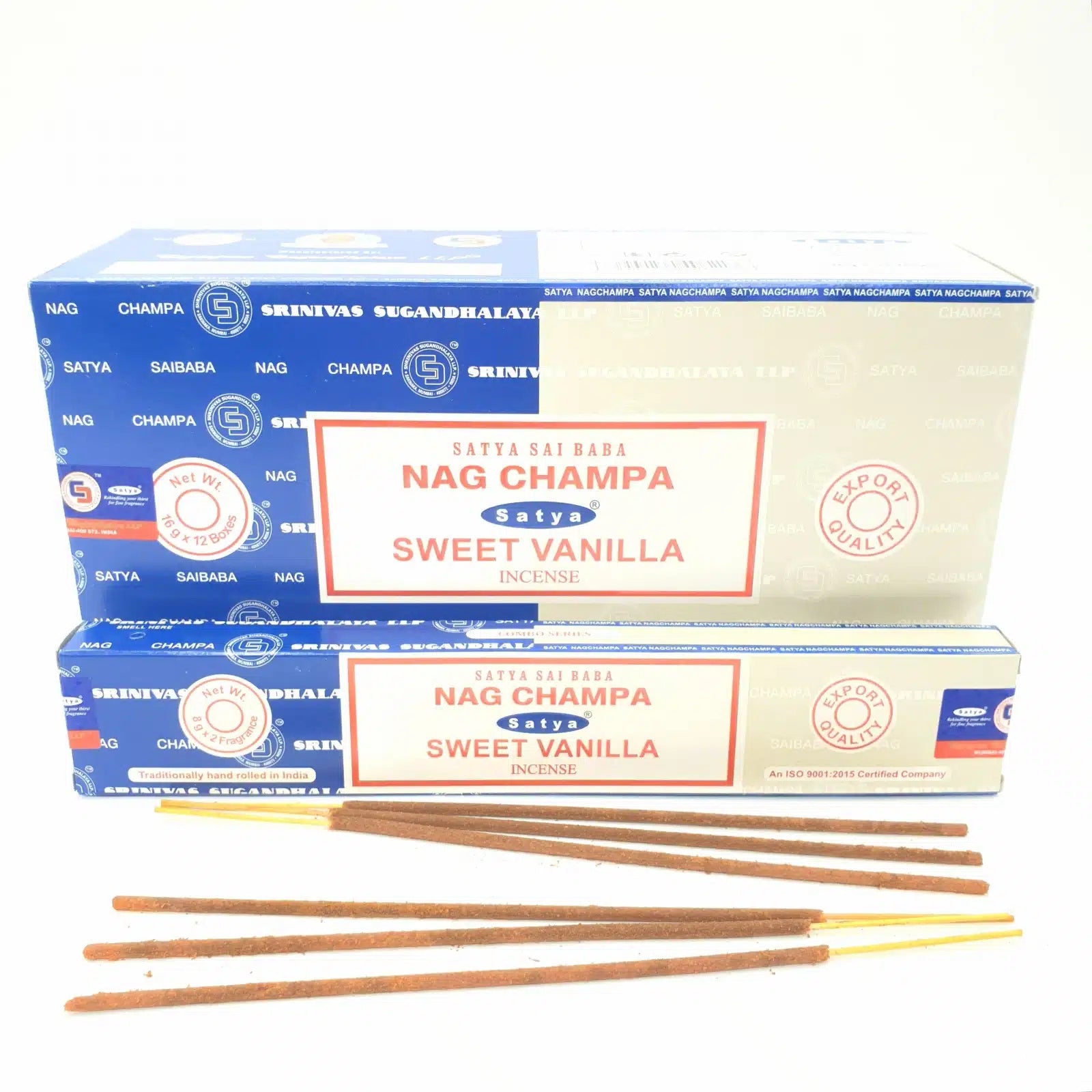 Satya Incense Sticks Duo Pack - Nag Champa & Sweet Vanilla