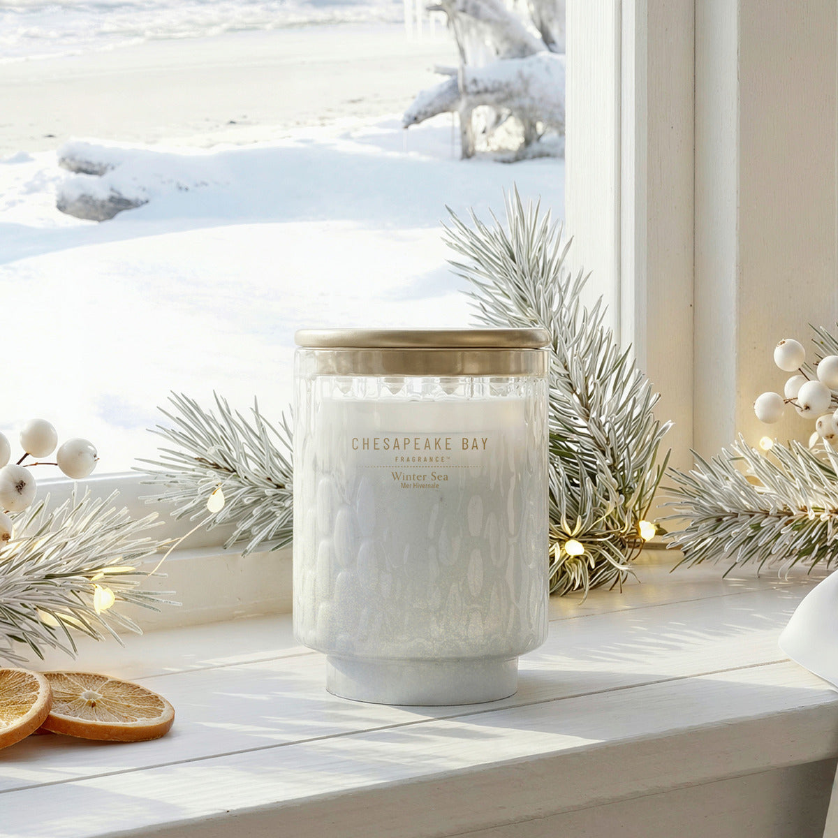Winter Sea Chesapeake Bay Medium Candle