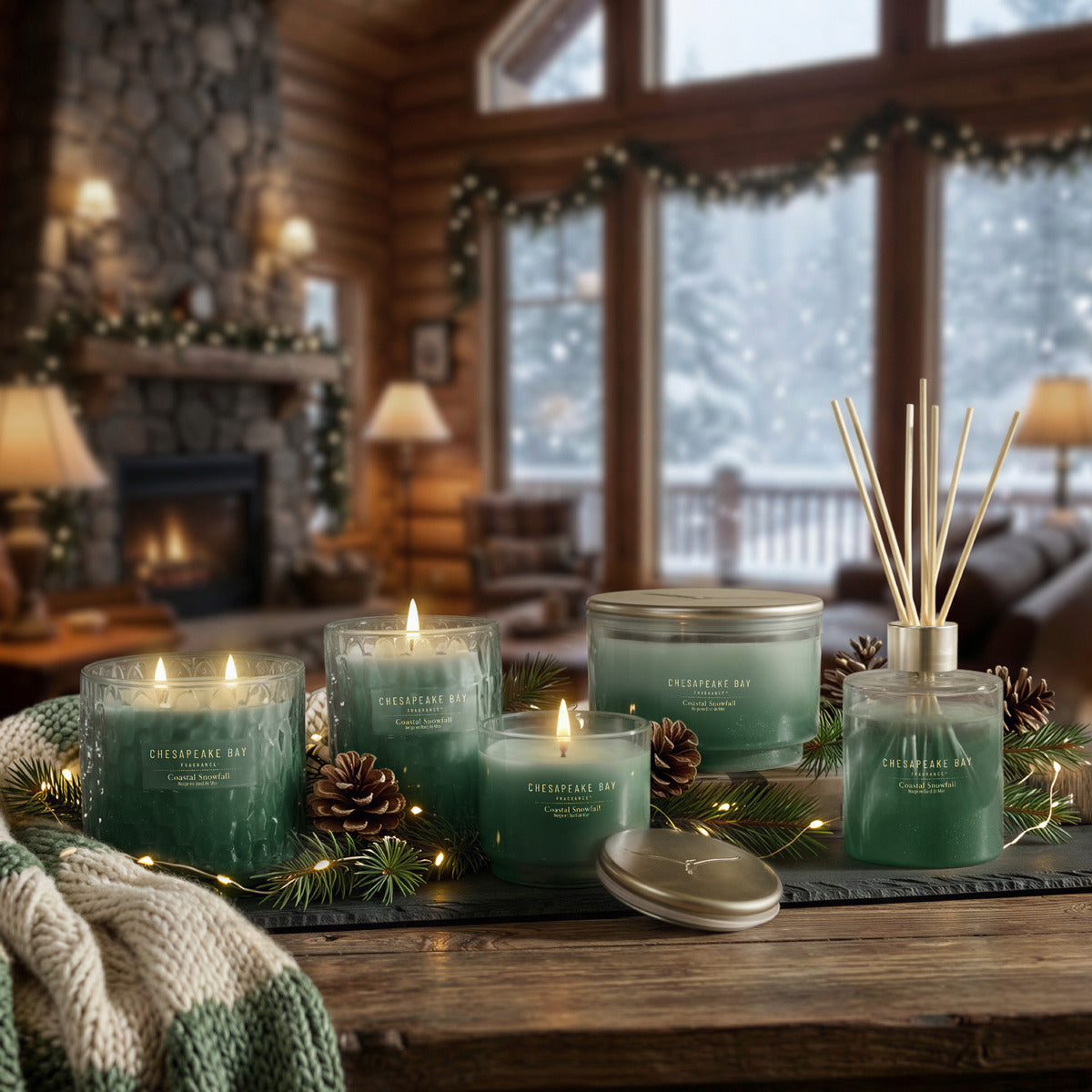 Coastal Snowfall Chesapeake Bay Large Candle