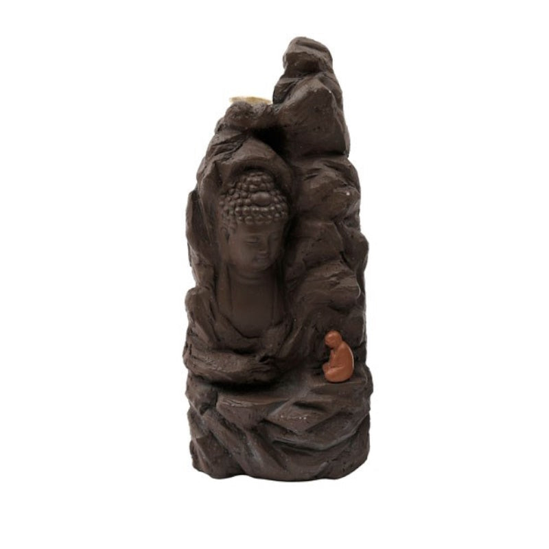 Stone Effect Dark Buddha Backflow Incense Burner