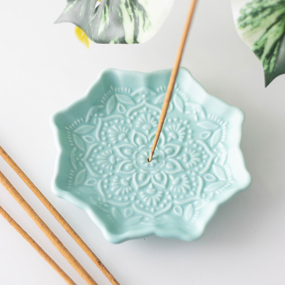 Blue Mandala Ceramic Incense Stick Holder