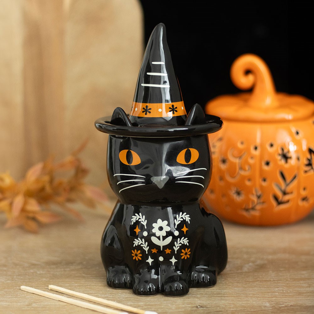 Frightful Folk Black Cat Ceramic Melt Warmer and Oil Burner
