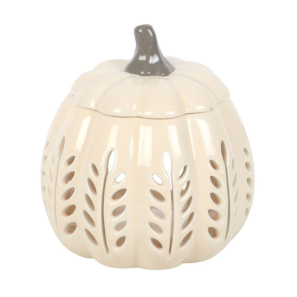 Cream Leaf Cut Out Pumpkin Melt Warmer and Oil Burner