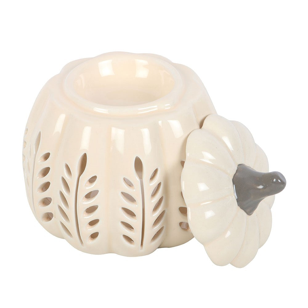 Cream Leaf Cut Out Pumpkin Melt Warmer and Oil Burner