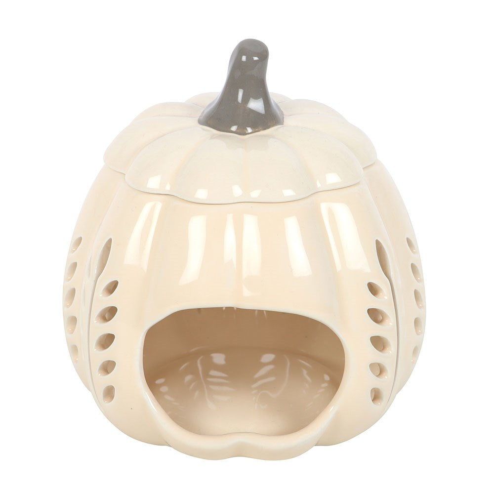 Cream Leaf Cut Out Pumpkin Melt Warmer and Oil Burner