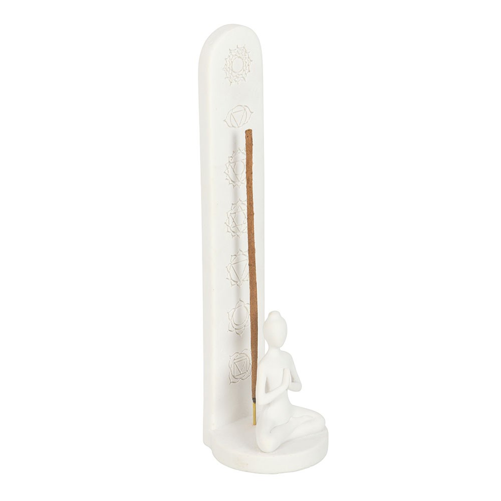 7 Chakra & Yoga Pose White Incense Stick Holder
