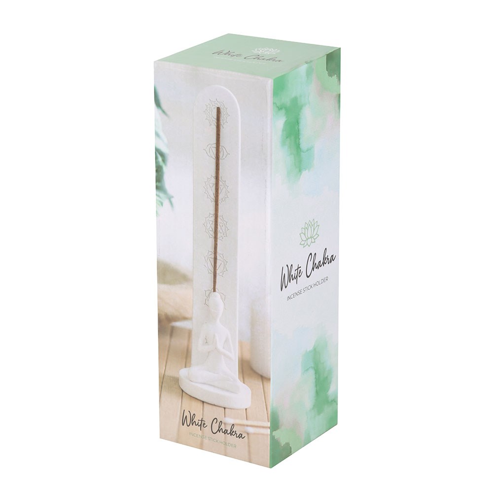7 Chakra & Yoga Pose White Incense Stick Holder
