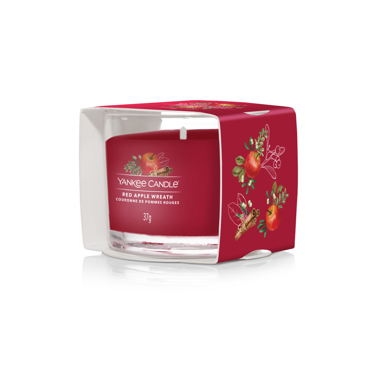 Red Apple Wreath Mini Candle