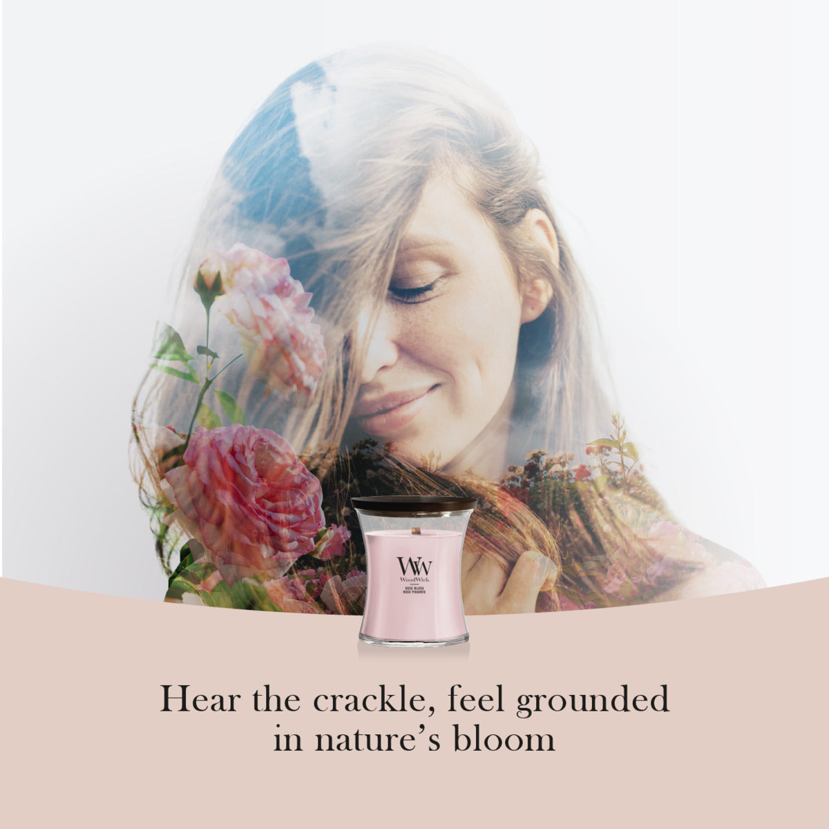Rose Blush WoodWick Mini Hourglass Candle