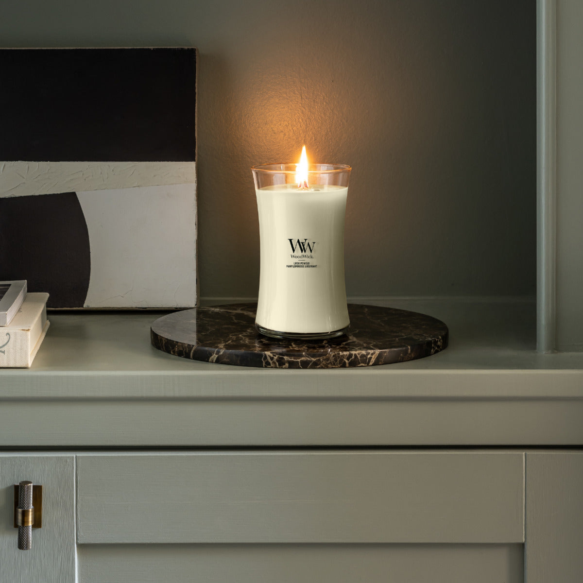 Lush Pomelo WoodWick Large Hourglass Candle