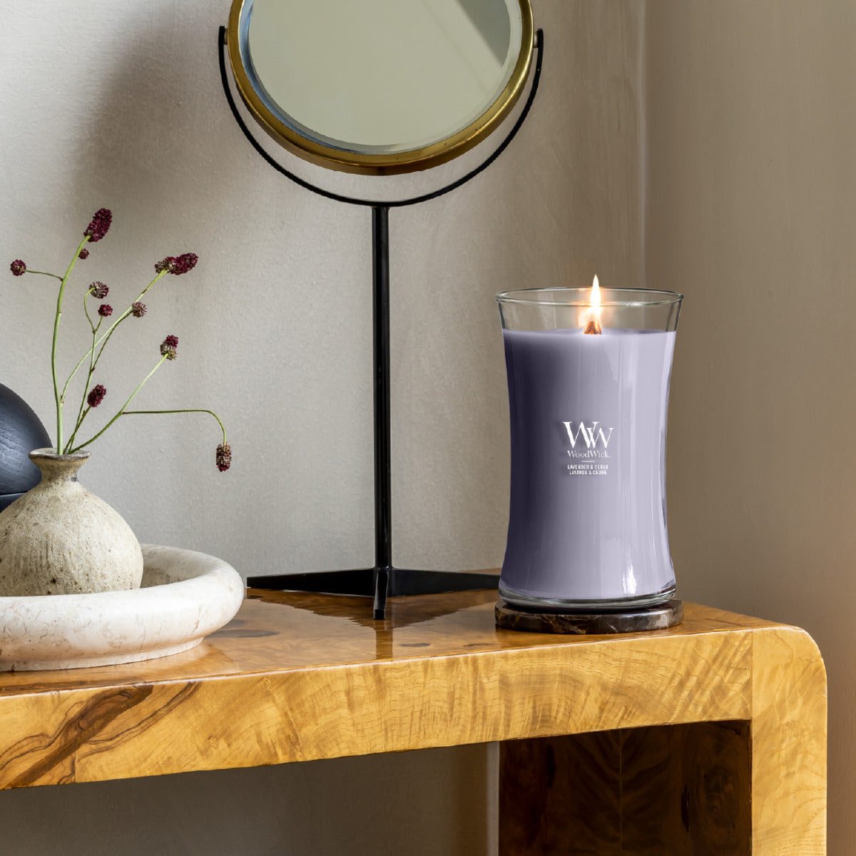 Lavender & Cedar WoodWick Large Hourglass Candle