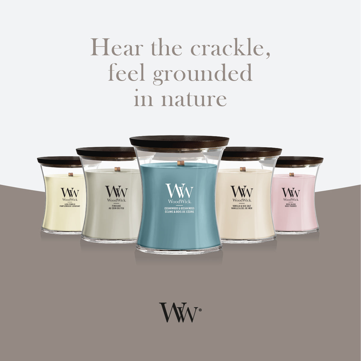 Cedarwood & Ocean Moss WoodWick Medium Hourglass Candle