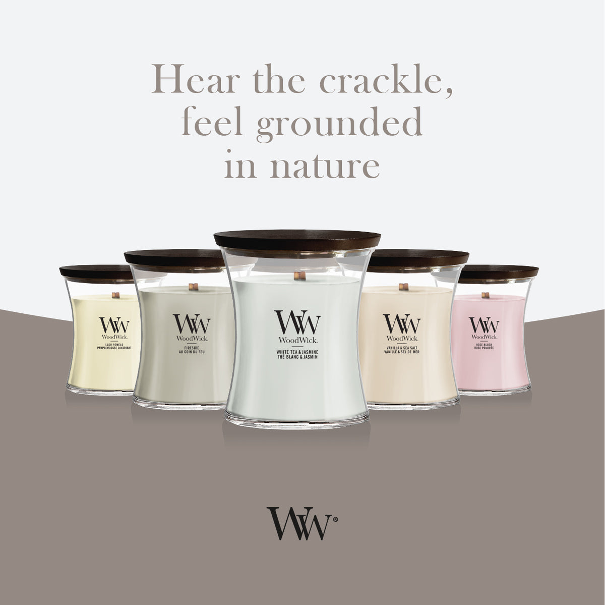 White Tea & Jasmine WoodWick Medium Hourglass Candle