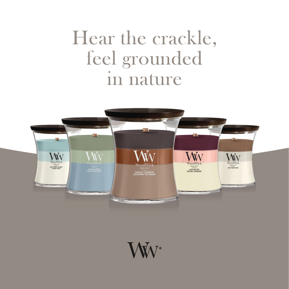 Radiant Cashmere WoodWick Trilogy Medium Hourglass Candle