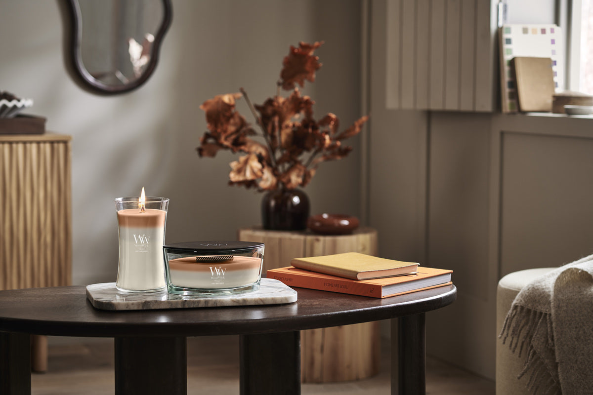 Café Macchiato WoodWick Trilogy Ellipse Candle