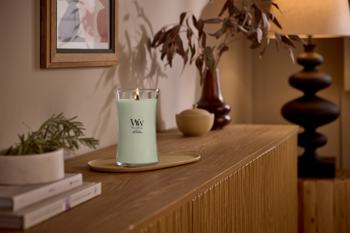 Matcha Zest WoodWick Large Hourglass Candle