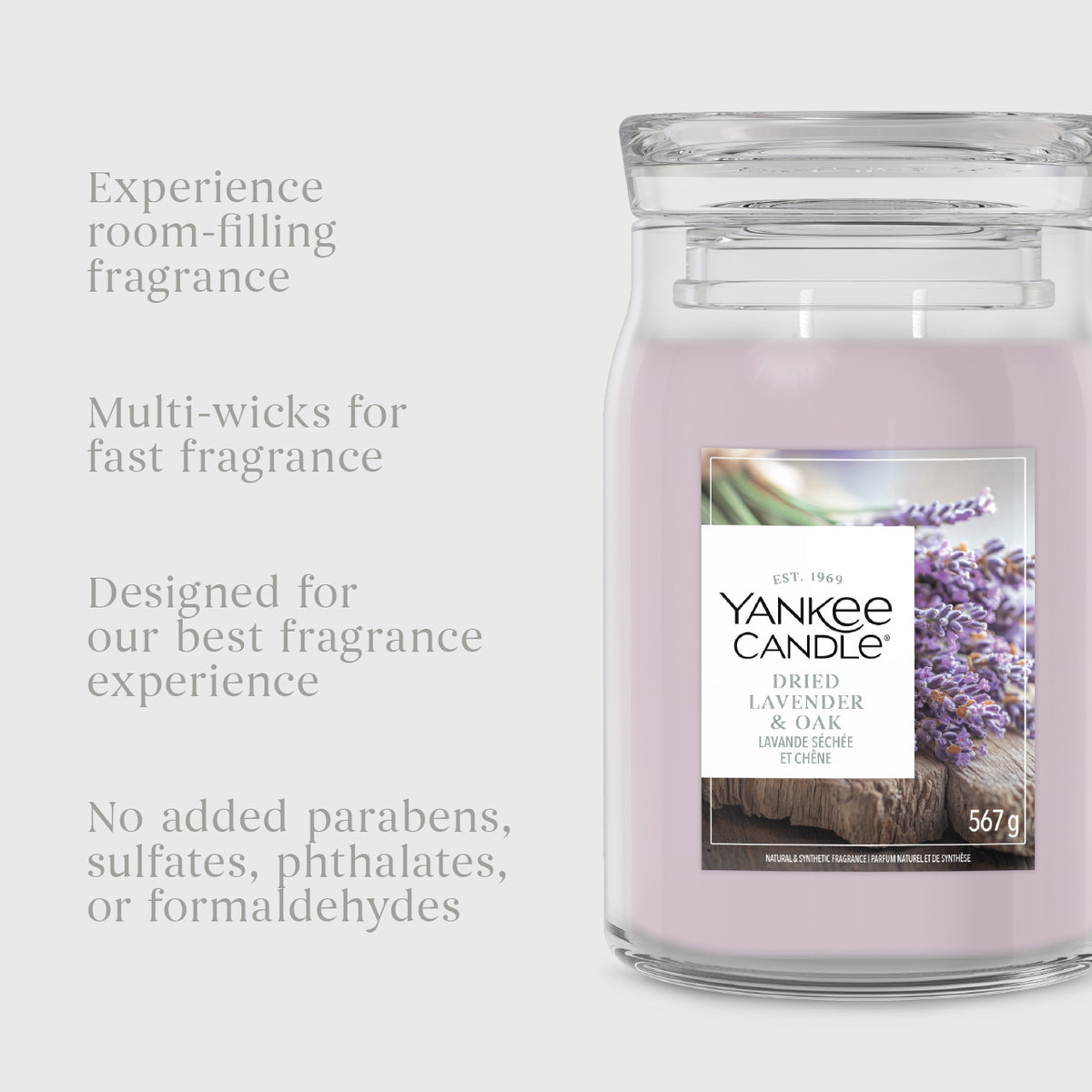 Dried Lavender & Oak Large Jar