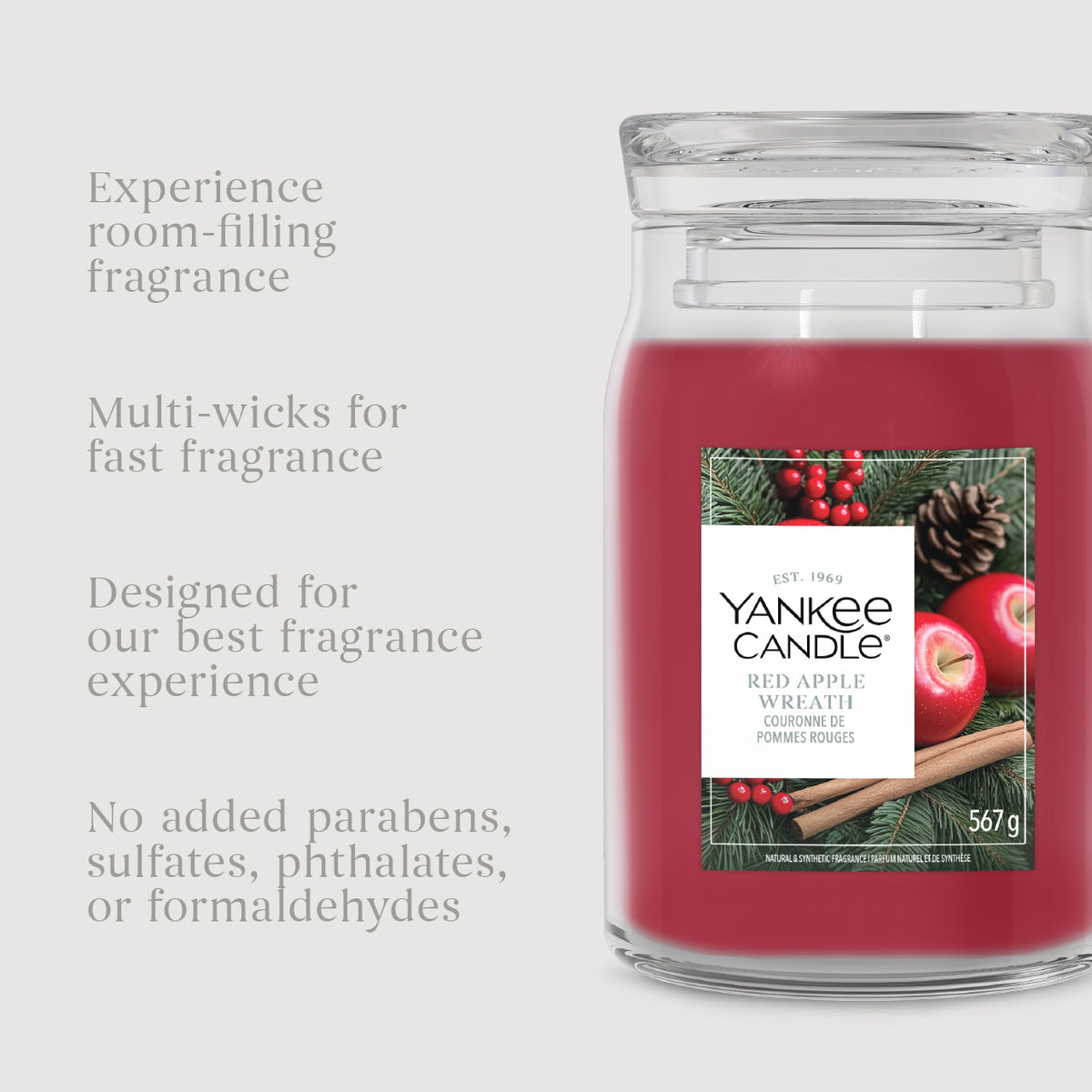 Red Apple Wreath Small Jar