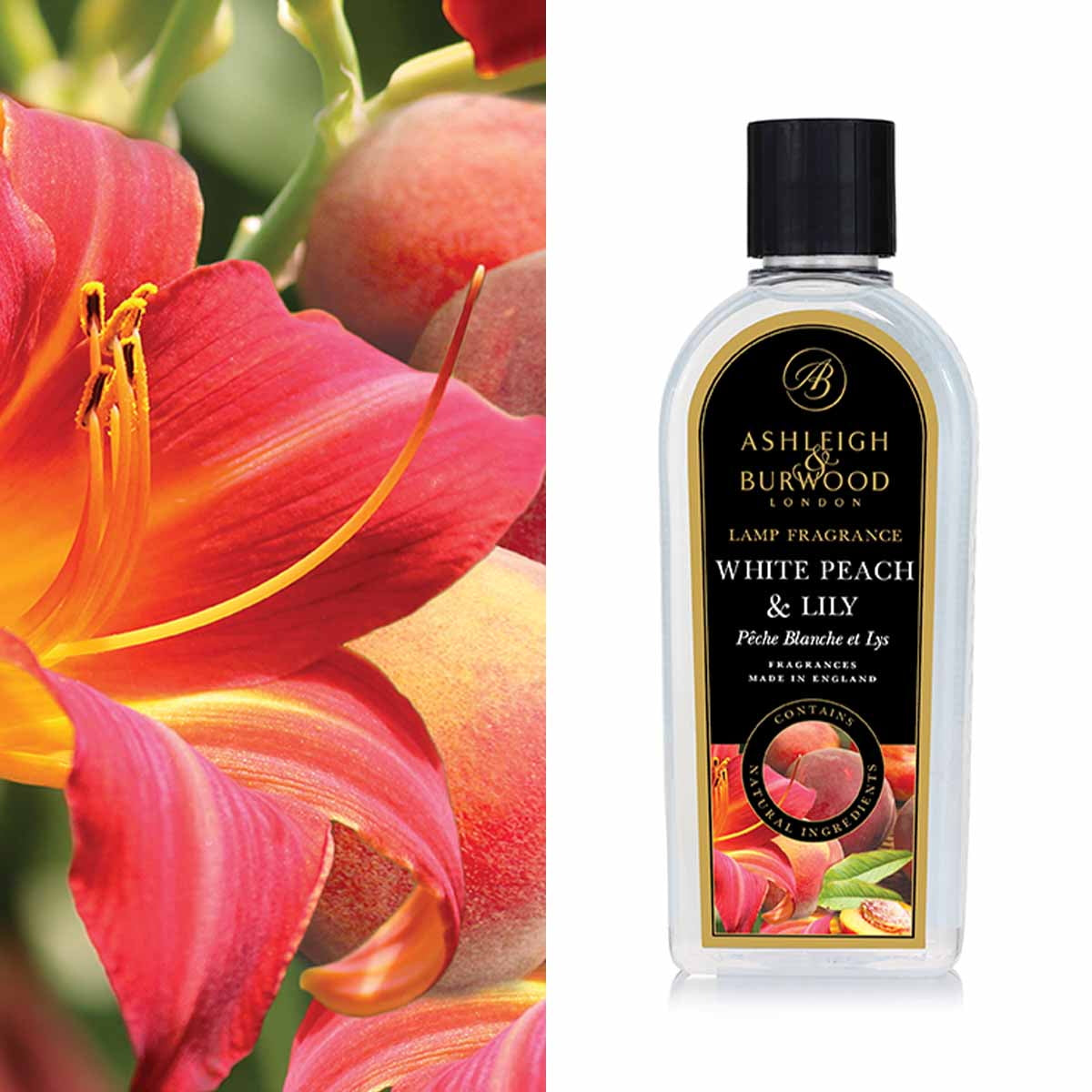 White Peach & Lily 500ml Lamp Fragrance - SUMMER SALE