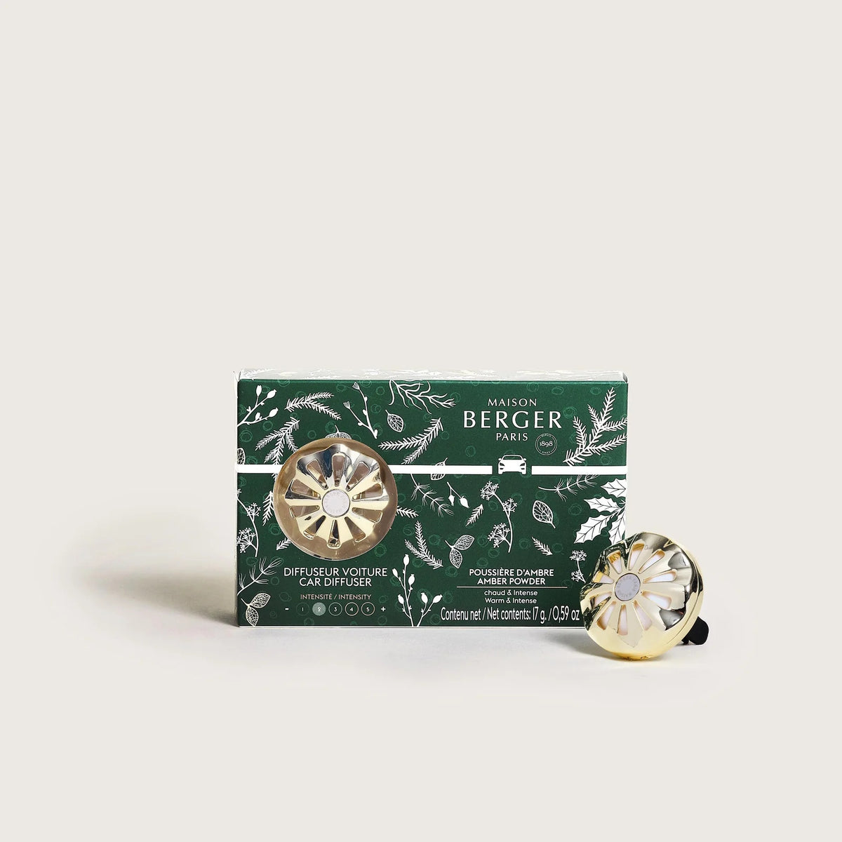 Maison Berger Car Diffuser Kit inc. Amber Powder Fragrance