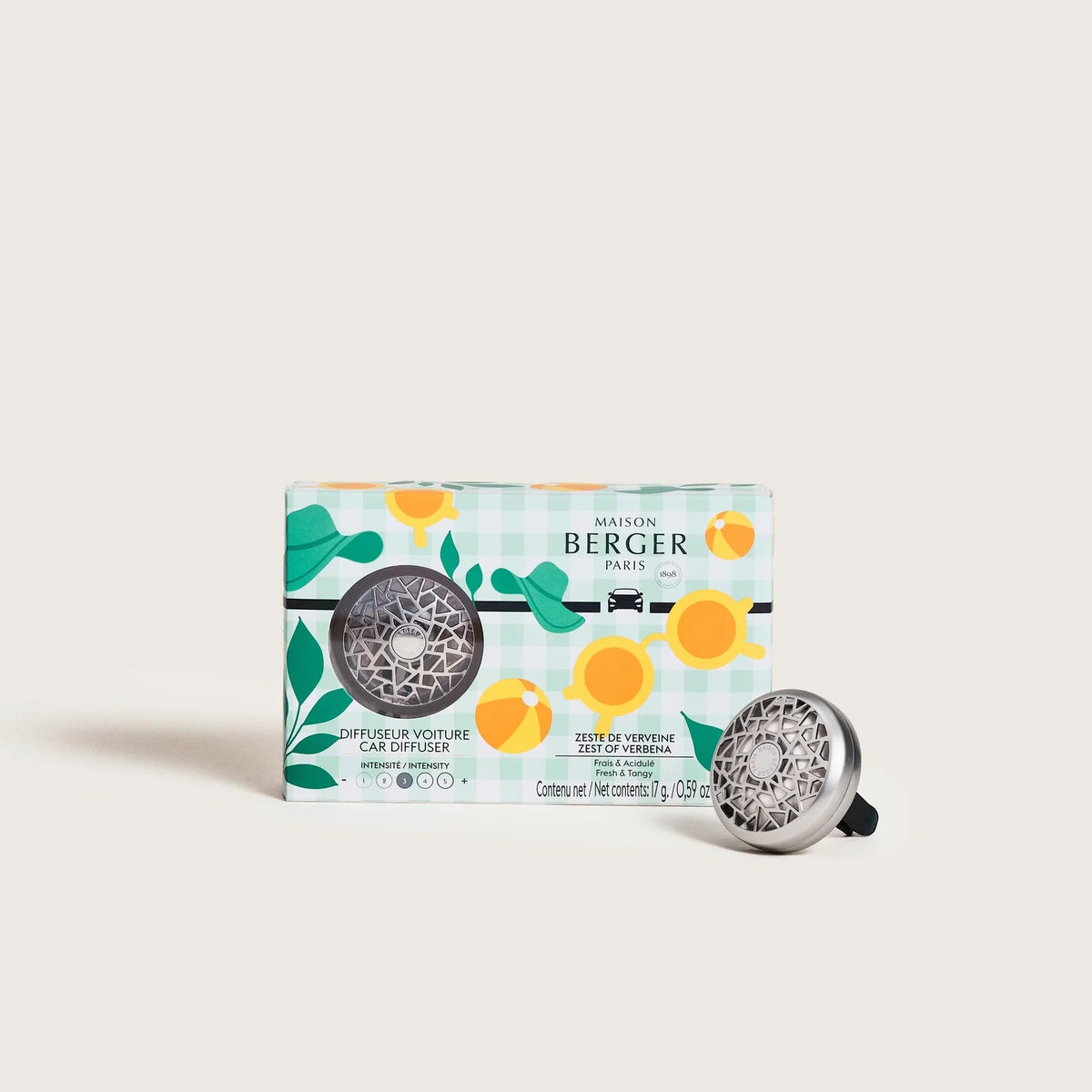 Maison Berger Car Diffuser Kit inc. Zest of Verbena Fragrance