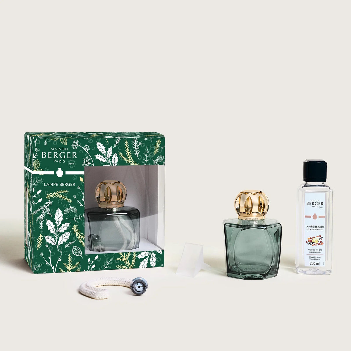 Green Magical Lamp Berger Set with Amber Powder Fragrance