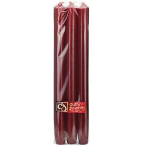 Duffy & Scott Dinner Candle Pk 6 - Claret 15 Inch