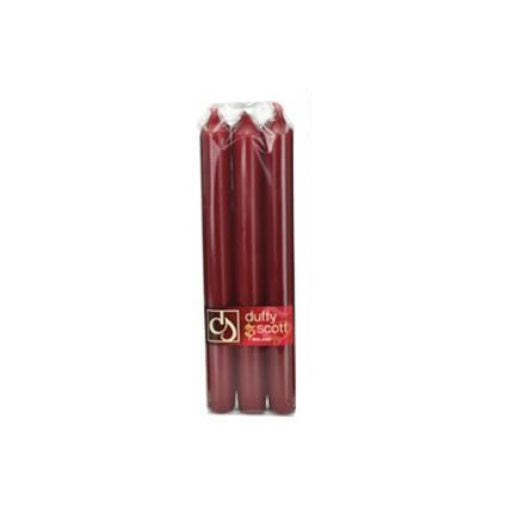 Duffy & Scott Dinner Candle Pk 6 - Claret 9 Inch