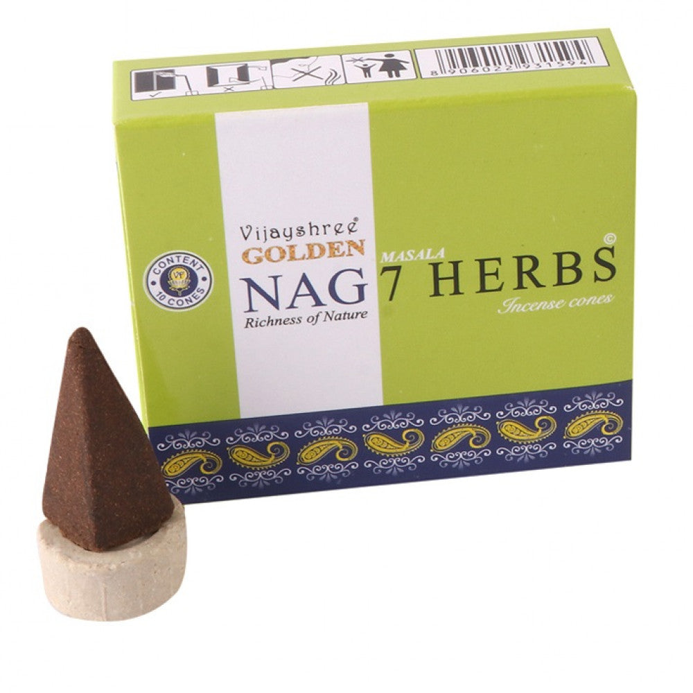 7 Herbs Golden Nag Incense Cones