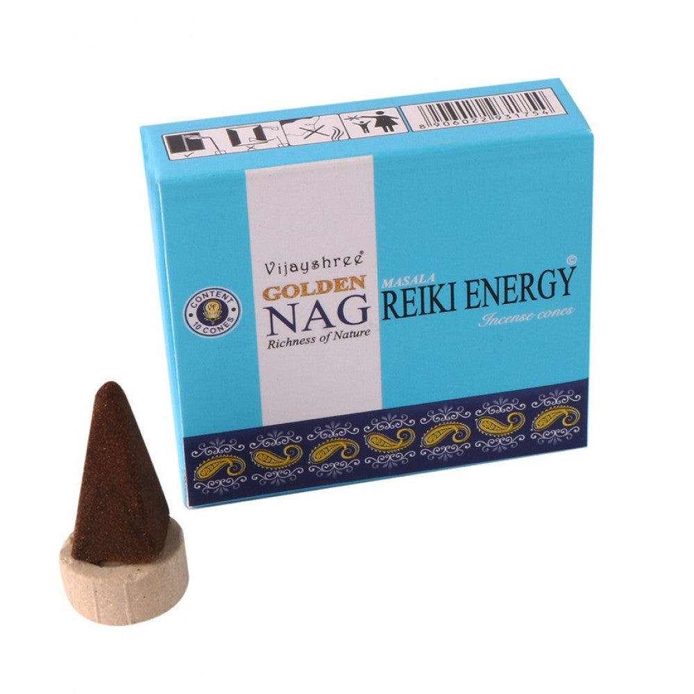 Reiki Energy Golden Nag Incense Cones