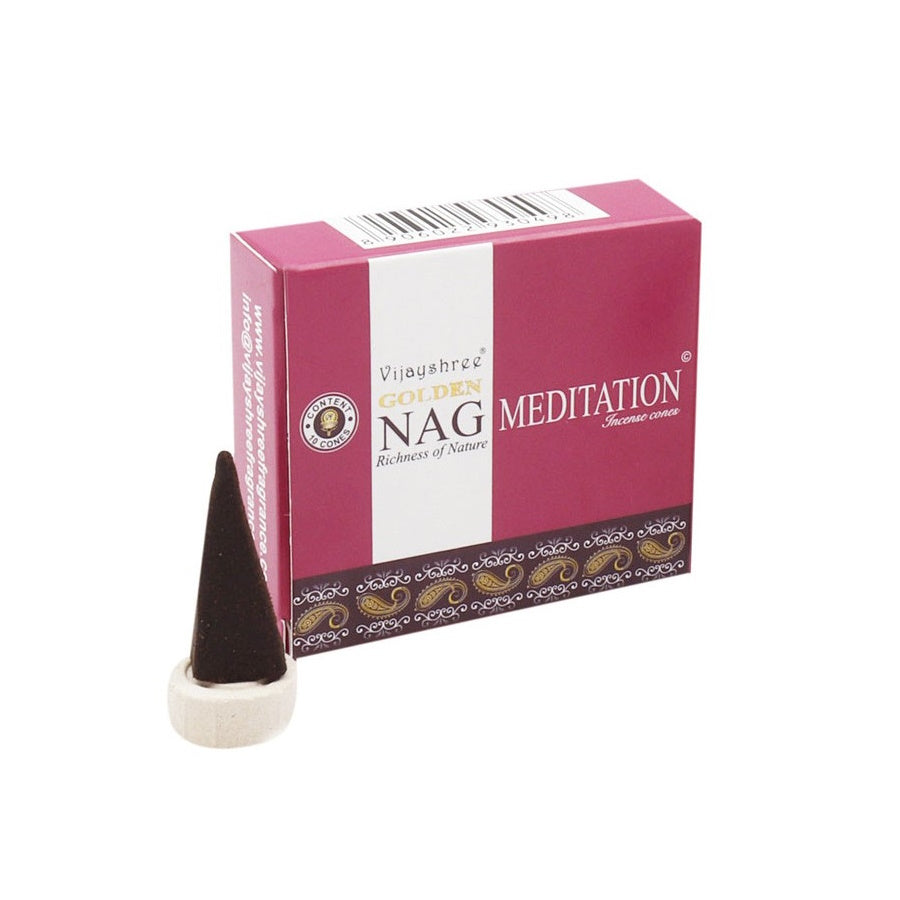 Meditation Golden Nag Incense Cones