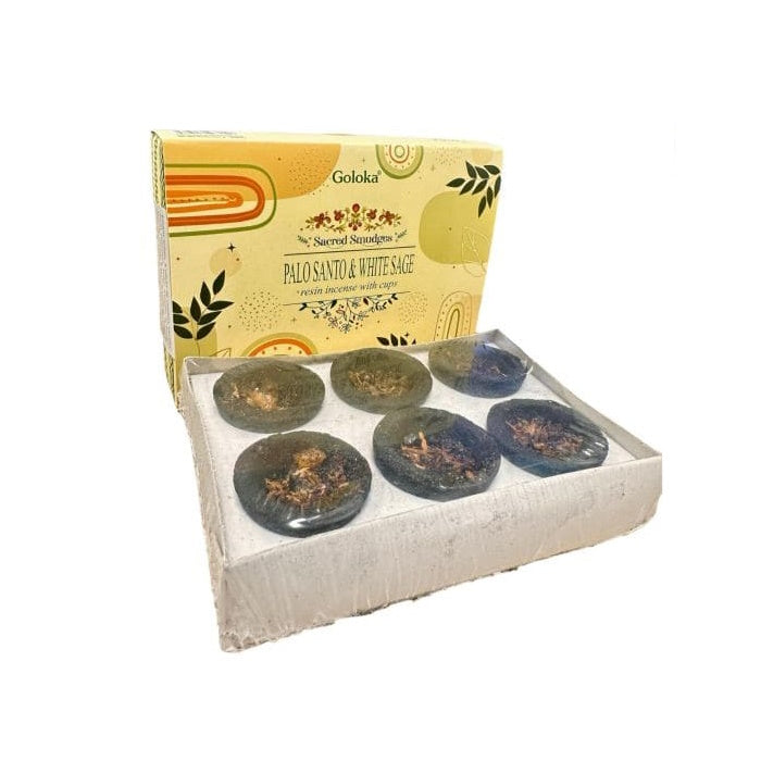 Palo Santo & White Sage Goloka Resin Incense Cups - Incense Sale