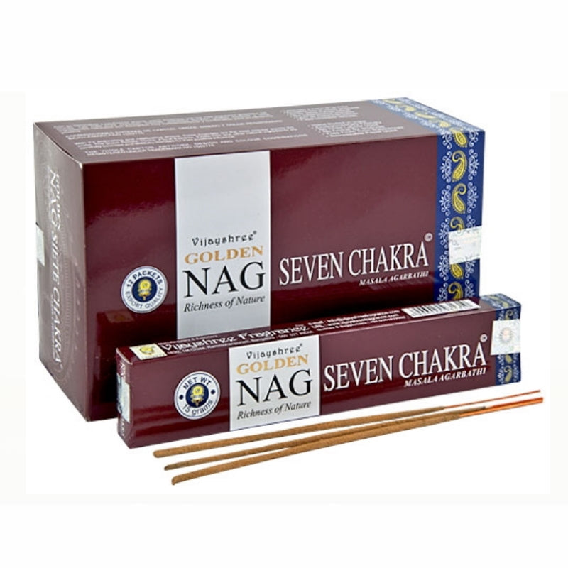 Seven Chakra Golden Nag Incense Sticks