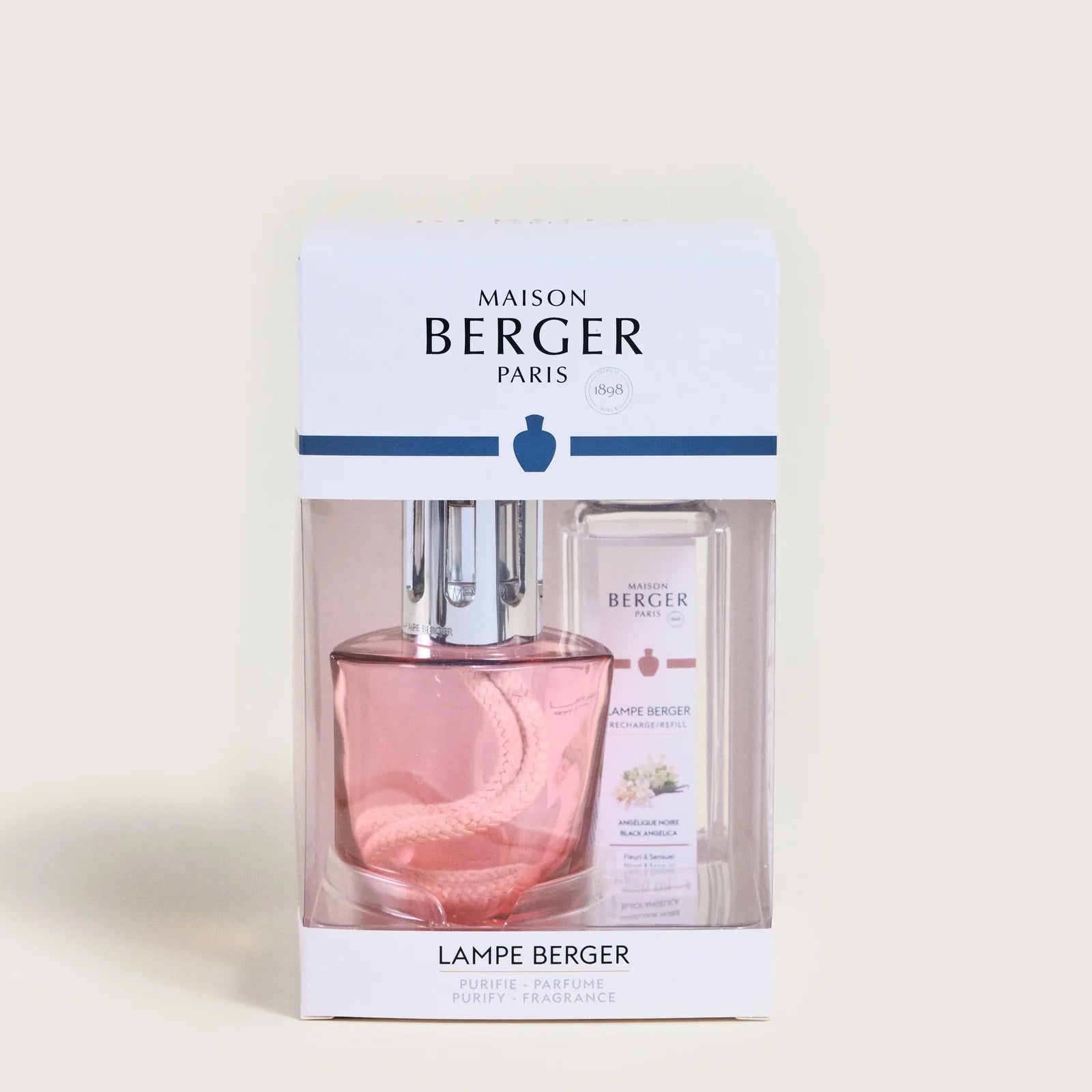 Red Terra Lamp Berger Set with Black Angelica Fragrance